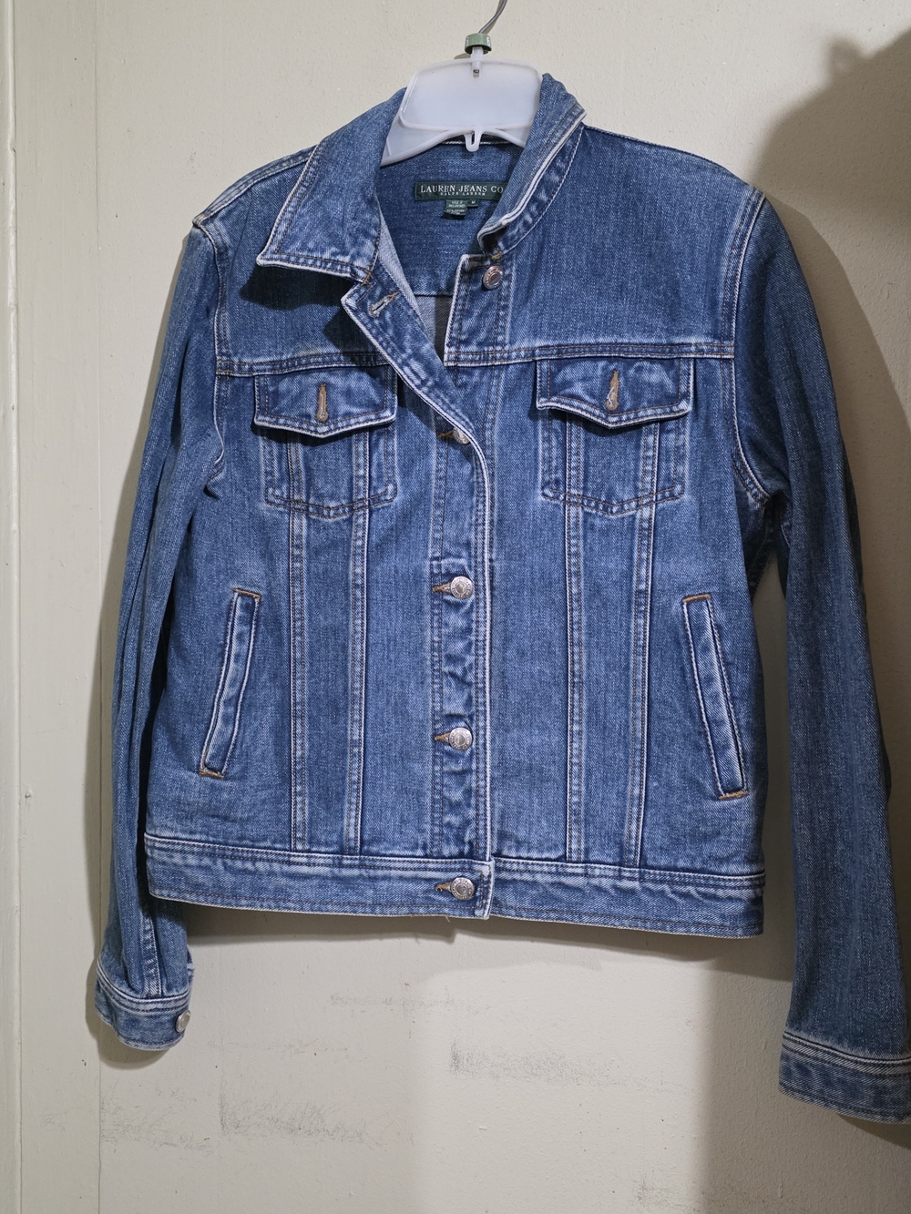 Ralph Lauren Jeans Jacket Womens Size M Blue Trucker  USed